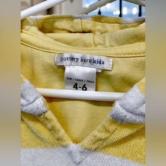 KIDS - Potterybarn Kids Yellow Stripe Swim Coverup - Size 4-6 - Picture 2 of 3